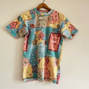 Vintage colorful tropical printed t-shirt, Tuccini, size M
